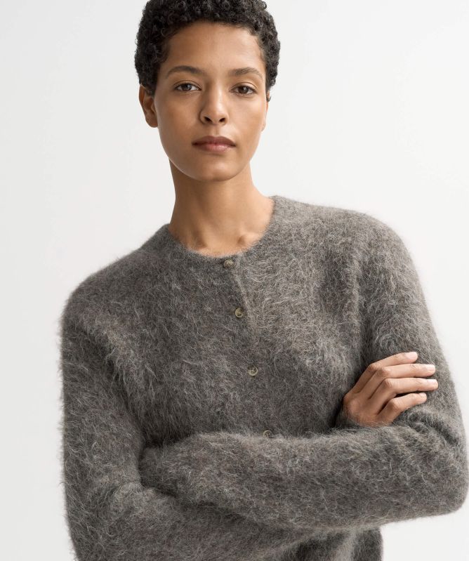 Soft Goat Alpaca Knit Cardigan