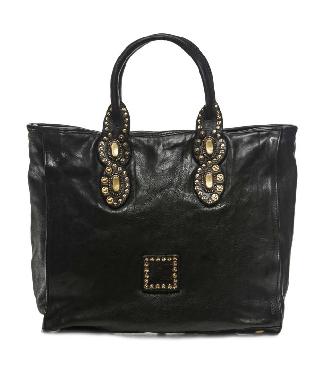 Campomaggi Leather Studded Shopper Bag