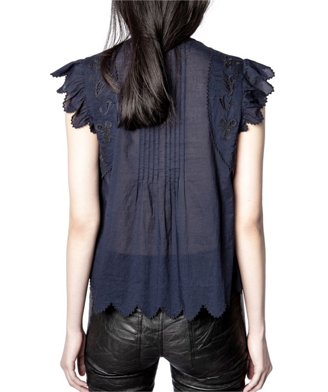 Zadig and Voltaire Tiara Voile Embroidered Top