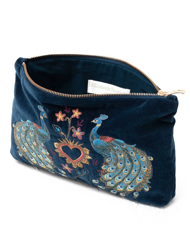 Elizabeth Scarlett Peacock Floral Everyday Pouch