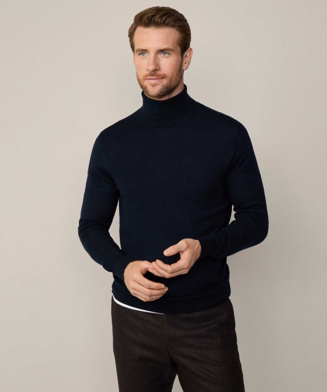 Hackett Merino Silk Roll Neck Jumper
