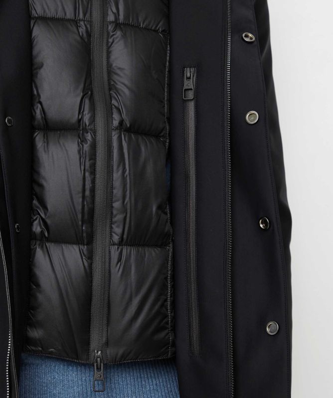 ジャケット・アウター moontreeplanet Mantle black Montecore Bib Insert Down Coat | Jules B