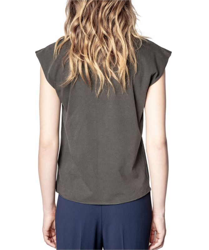 Zadig and Voltaire Weny Compo Skull Strass Tank Top