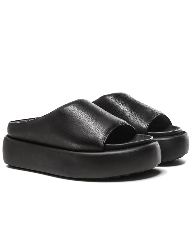 Lofina Leather Platform Sliders