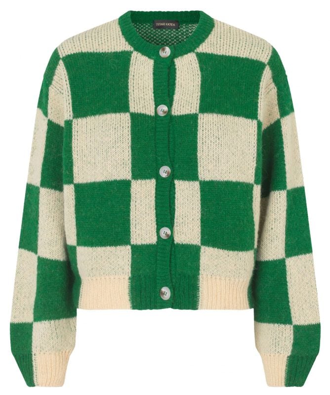 Stine Goya Ash Check Alpaca Cardigan