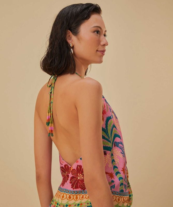 FARM Rio Fruits Queen Scarf Halterneck Top