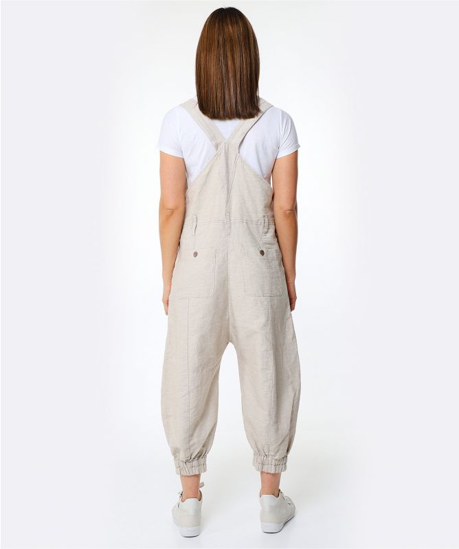 Lurdes Bergada Cropped Linen Blend Overalls