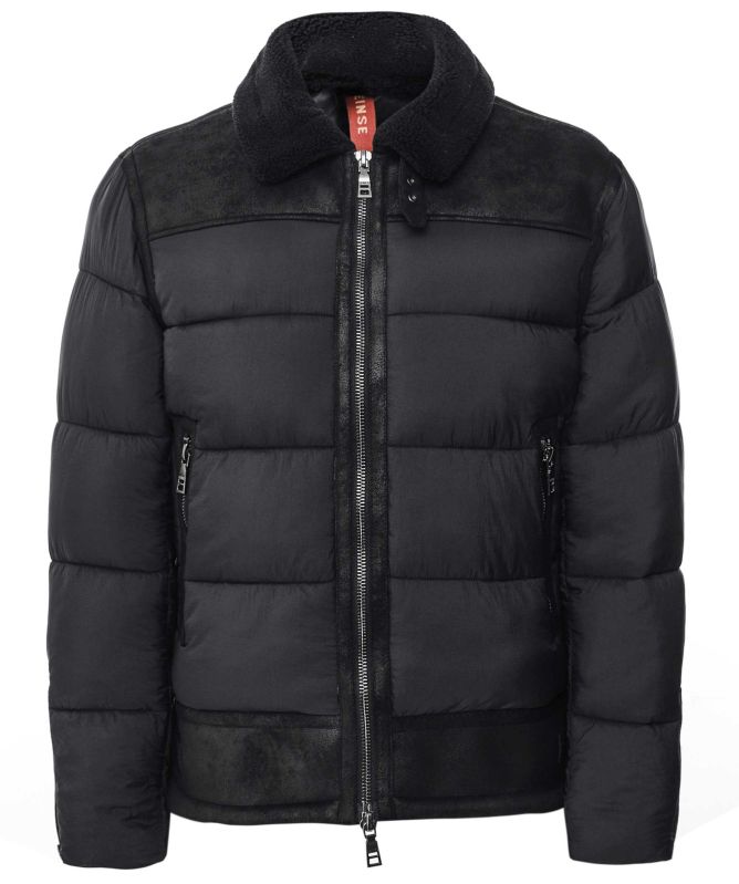 Seinse Padded Faux Fur Collar Jacket