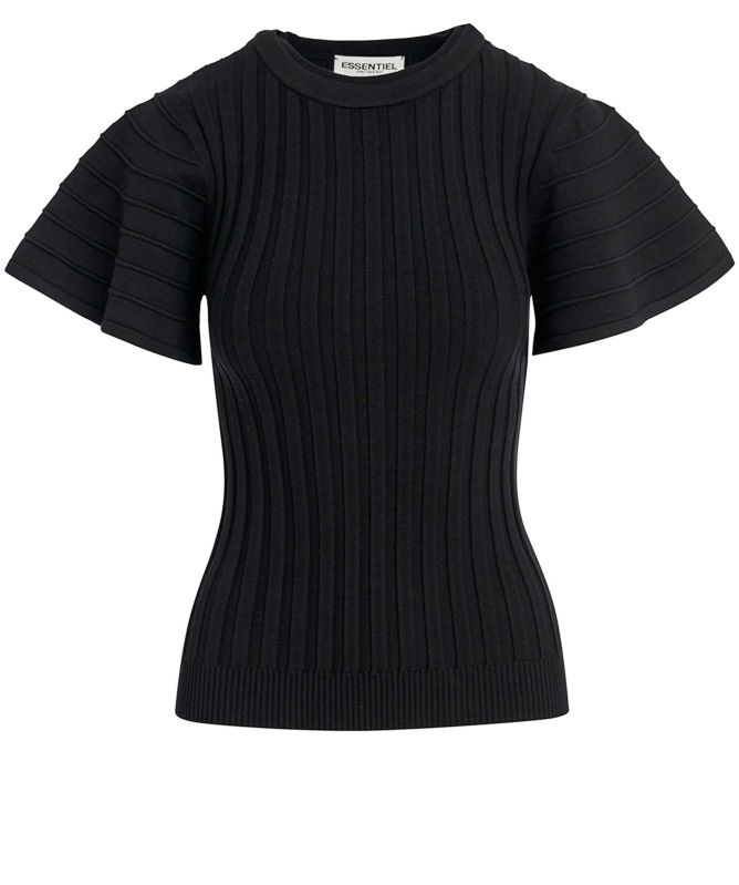 Essentiel Antwerp Georgie Flared Sleeve Rib-Knitted Top