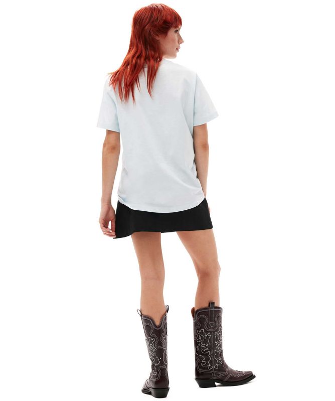 GANNI Relaxed Organic Cotton Flower T-Shirt