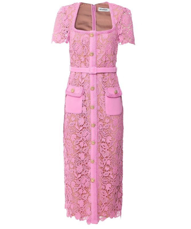 Self-Portrait Guipure Lace Midi Dress