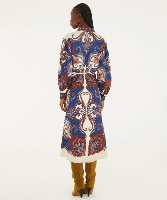 FARM Rio Arabesque Scarf Midi Dress