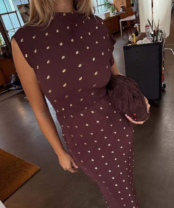 Never Fully Dressed Plissé Desiree Midi Dress