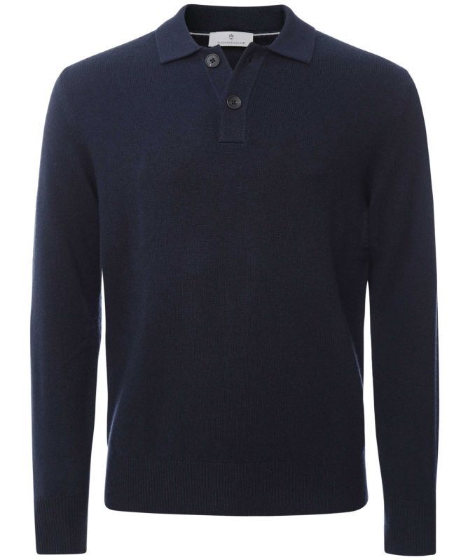 Thomas Maine Lambswool Long Sleeve Polo Shirt