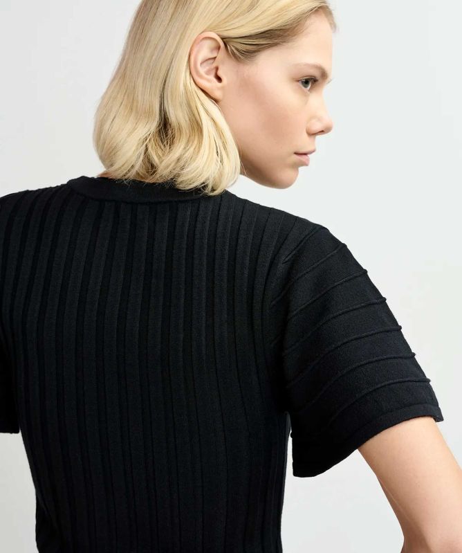 Essentiel Antwerp Georgie Flared Sleeve Rib-Knitted Top