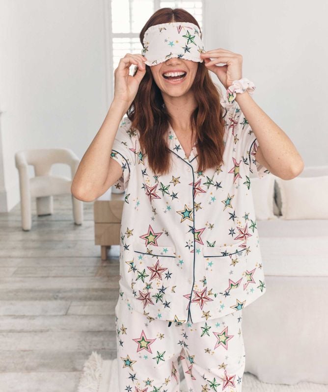 Chelsea Peers Organic Cotton Star Print Long Pyjamas