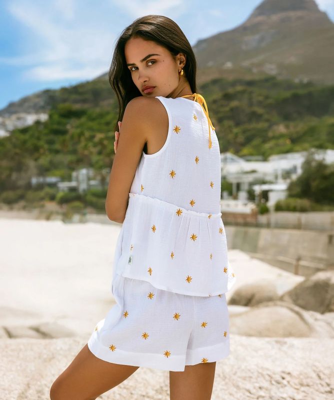 Chelsea Peers Embroidered Sunburst Cami Top