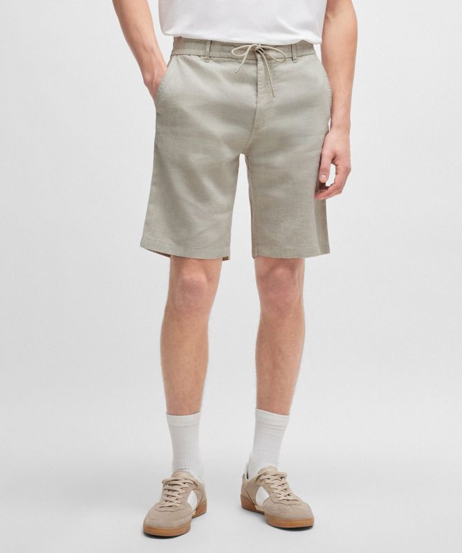 BOSS Linen Tapered Chino Shorts