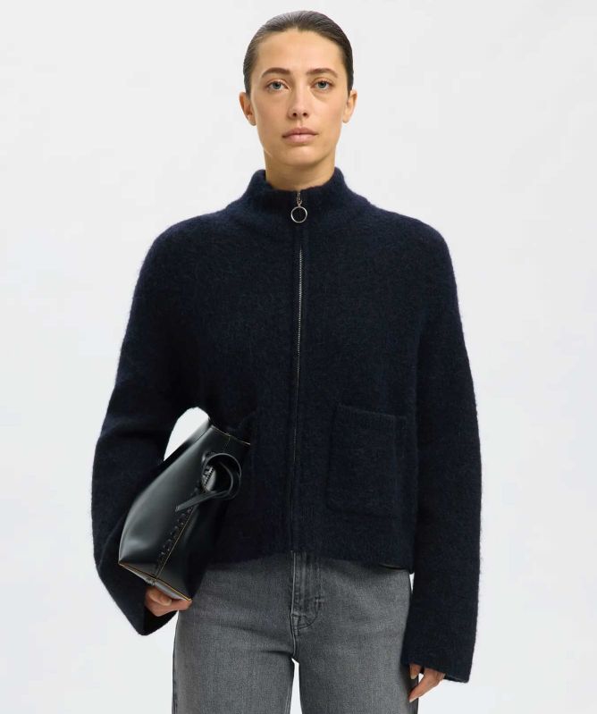 Selected Sia Ring Zip Cardigan