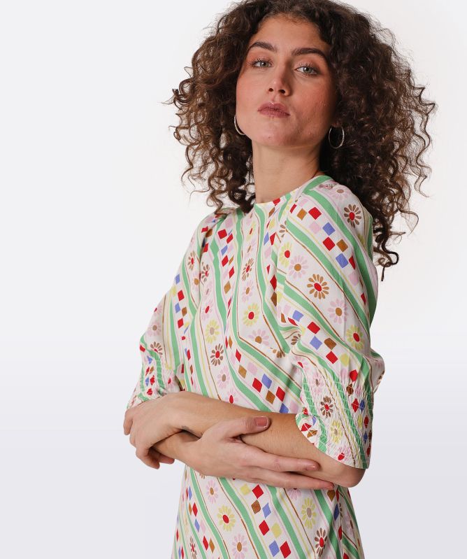 RIXO Jess 50s Stripe Midi Dress