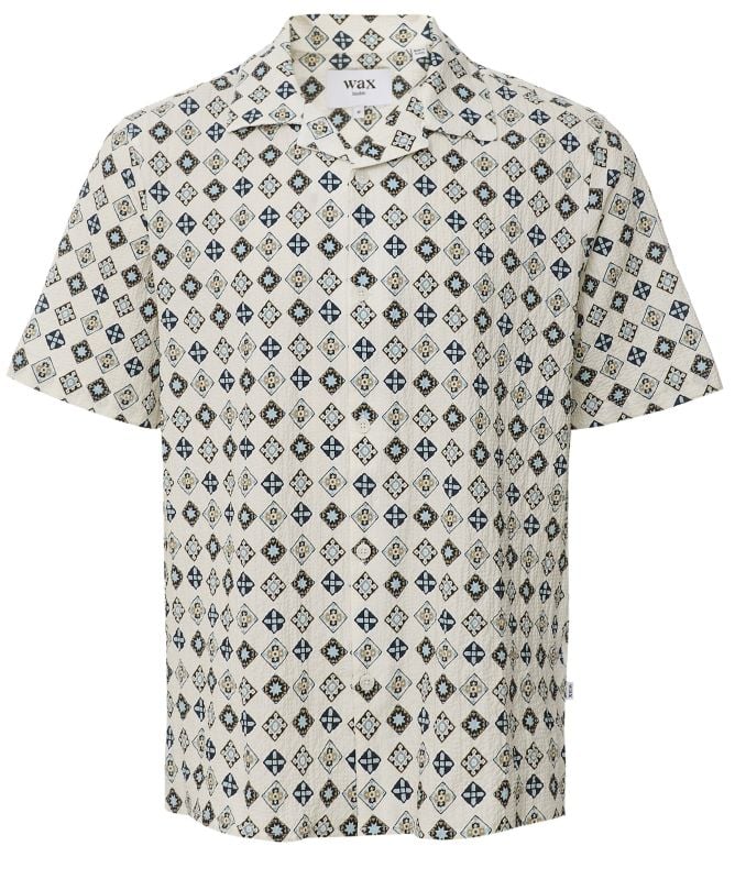 Wax London Seersucker Geo Tile Didcot Shirt