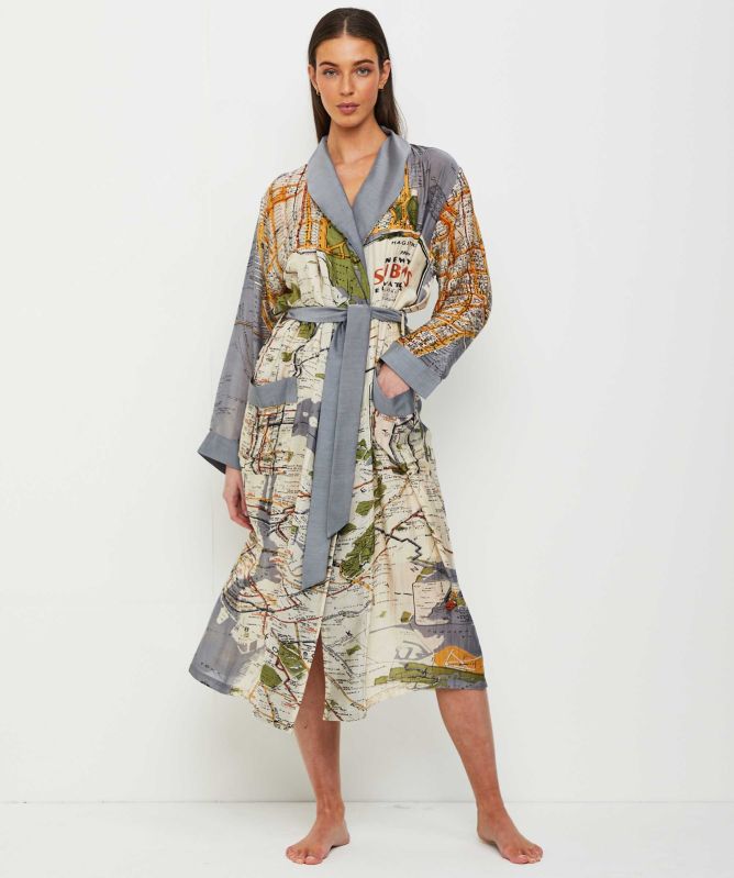 One Hundred Stars New York City Grey Map Gown