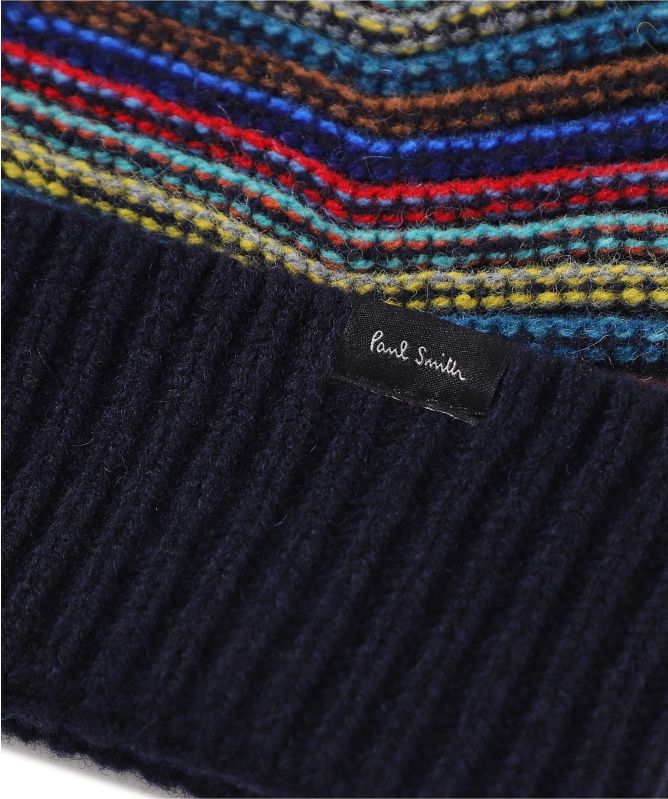 Paul Smith Lambswool Striped Beanie Hat