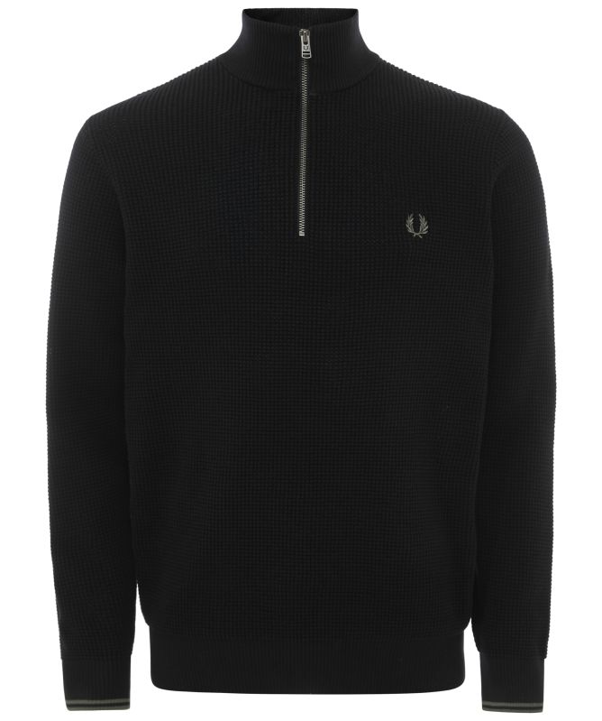 Fred Perry Waffle Stitch Half Zipper Sweater