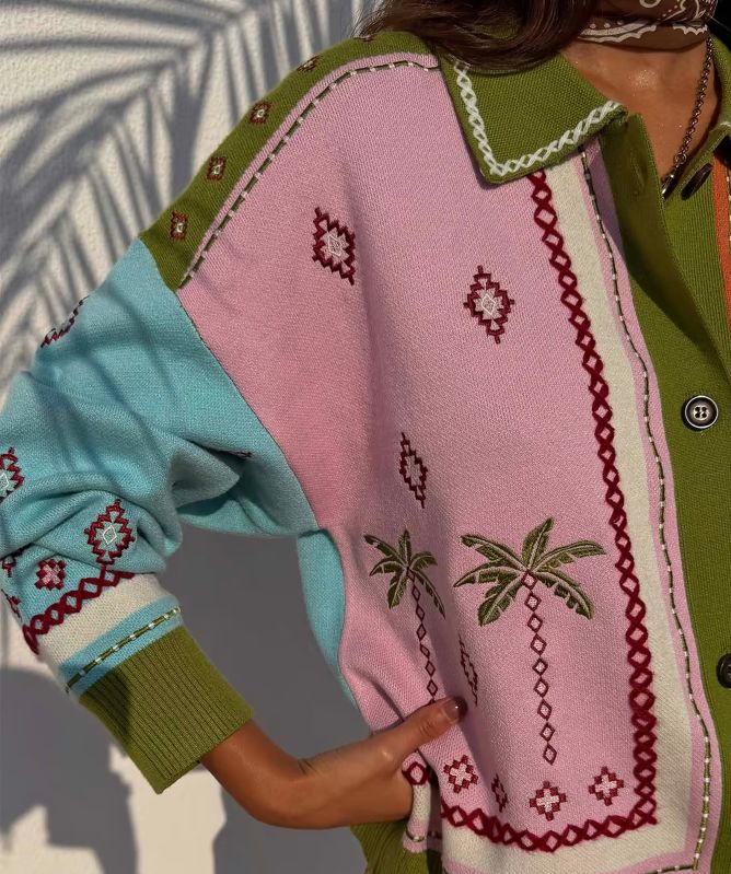 Never Fully Dressed Geometric Palm Cardigan