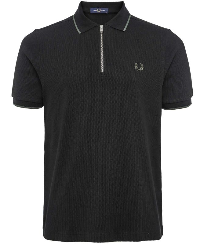Fred Perry Textured Zip Polo Shirt