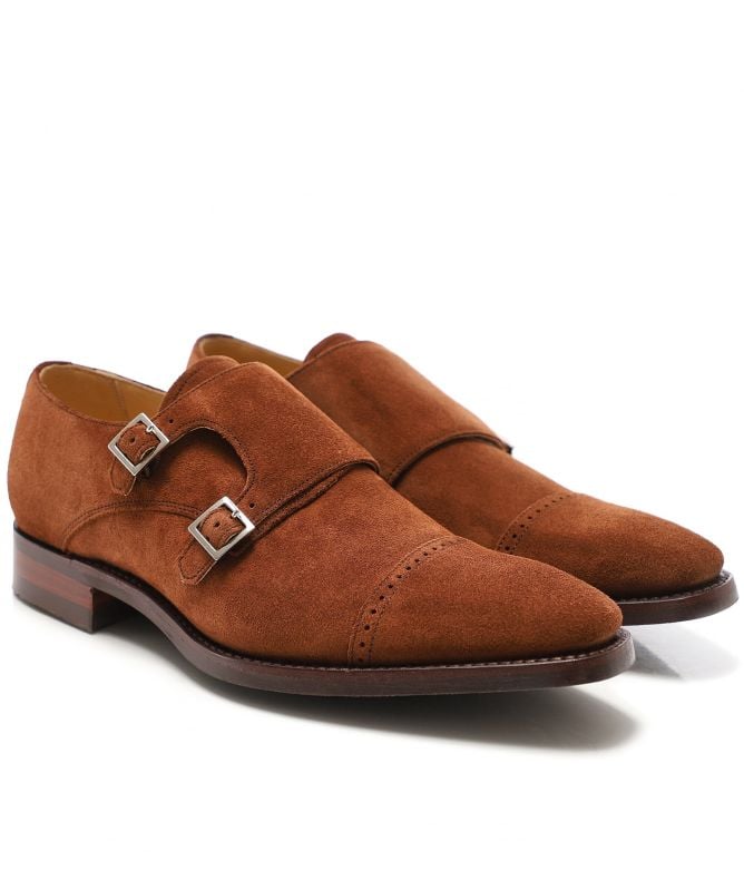 Barker X Jules B Suede Lancaster Monk Shoes