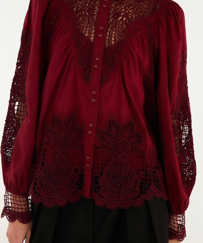 FARM Rio Garden Guipure Blouse