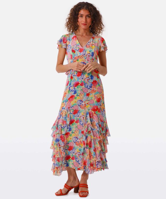 rixo thanvi silk midi dress Rent Rixo Navy Dress UK 8
