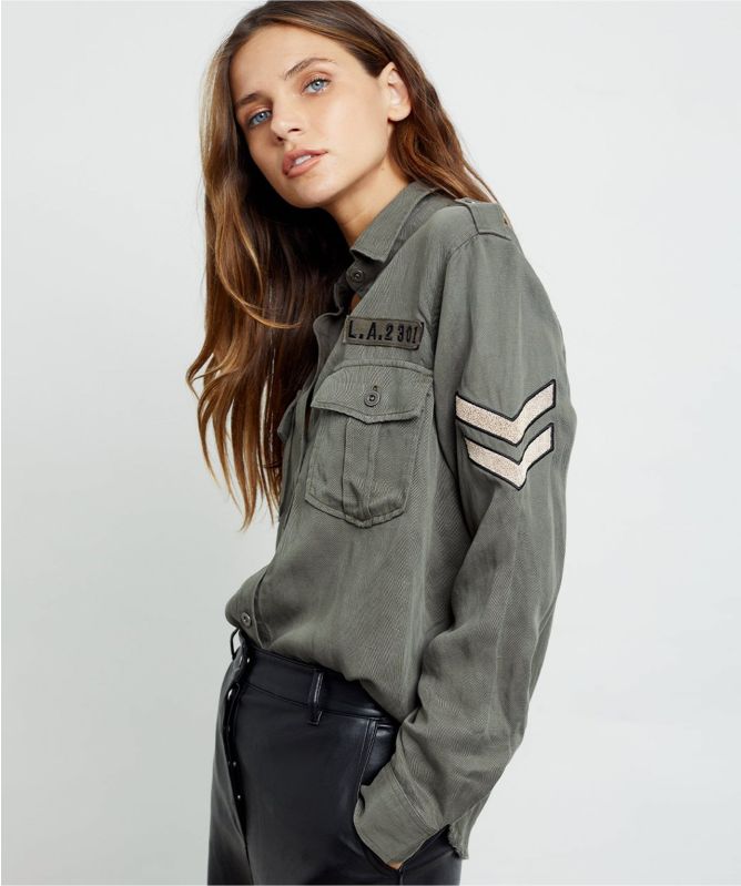 Rails Conrad Military Patch Shirt