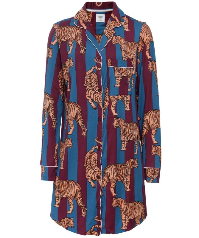 Chelsea Peers Tiger Stripe Print Nightshirt