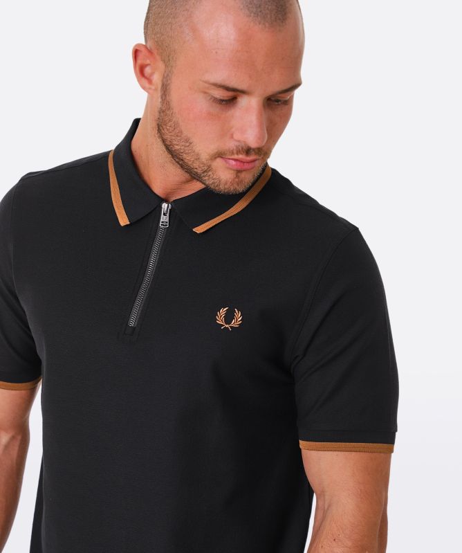 Fred Perry Zip Neck Polo Shirt