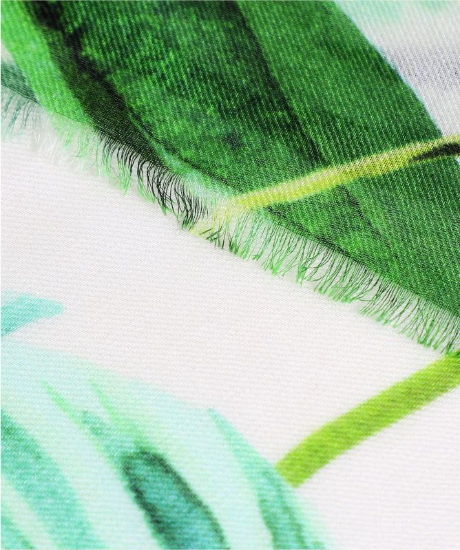 Ahujasons Jungle Leaf Print Cashmere Blend Scarf