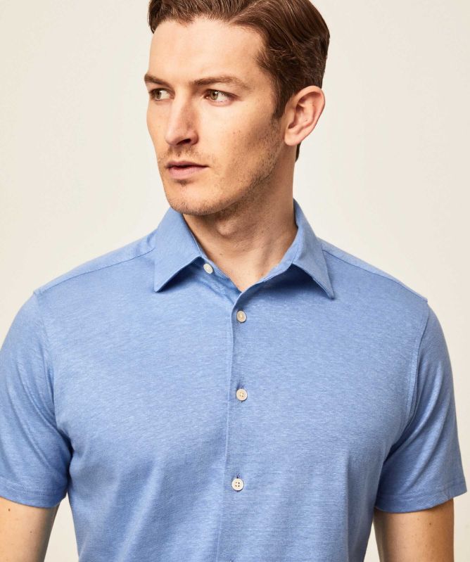 Hackett Cotton Linen Jersey Shirt