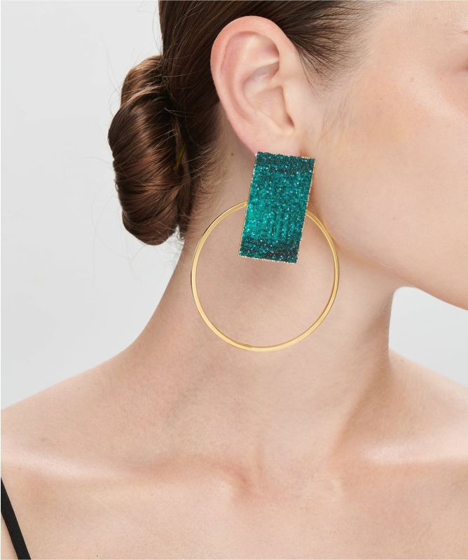 Katerina Vassou Join Gold Plated Crystal Earrings 