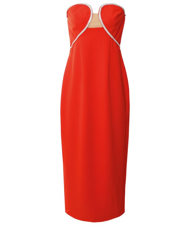Self-Portrait Crepe Bandeau Midi Dress