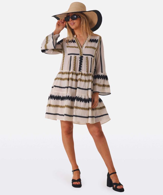 Devotion Twins Ella Cotton Blend Tiered Mini Dress