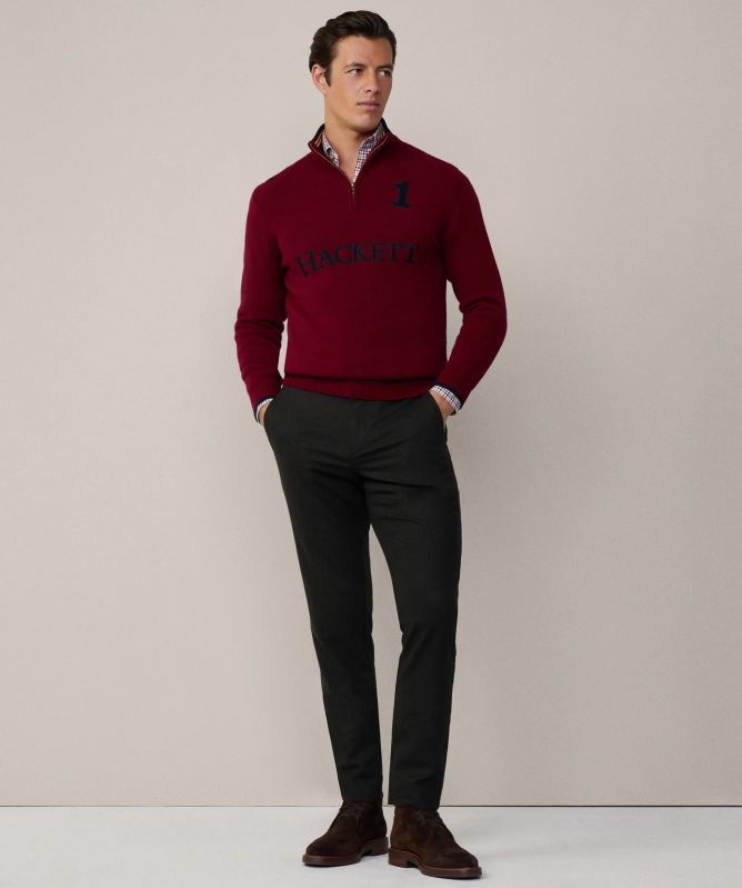 Hackett Merino Heritage Half-Zip Jumper