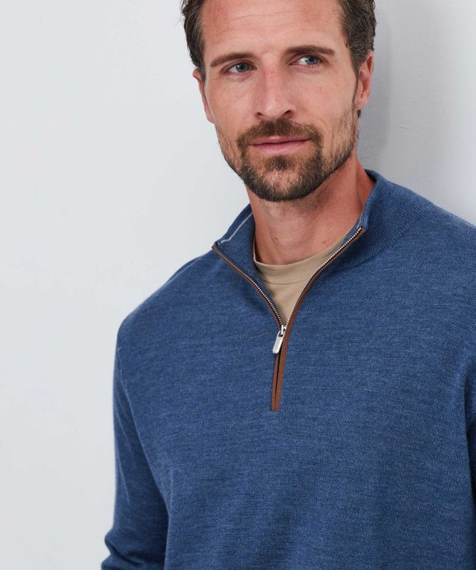 Peter Millar Autumn Crest Suede Trim Jumper