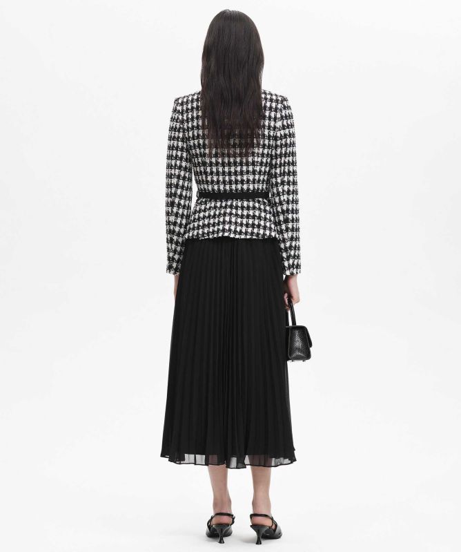 Self-Portrait Boucle Chiffon Midi Dress