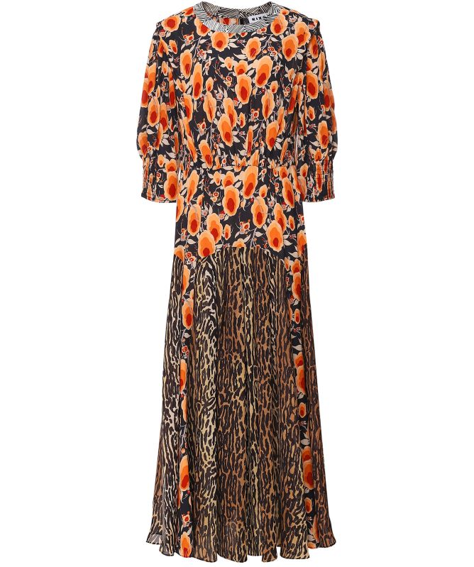 RIXO Short Sleeve Meg Midi Dress