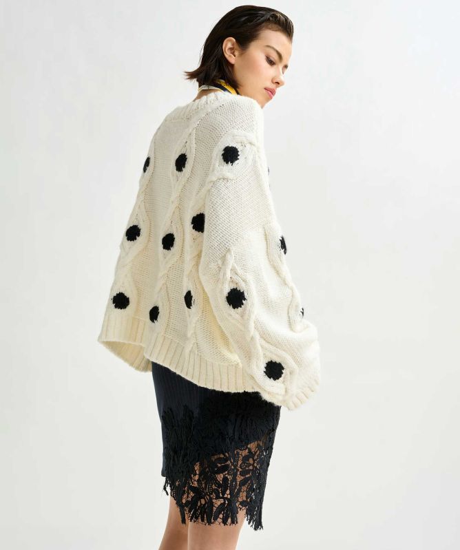 Essentiel Antwerp Ixel Polka Dot Cable-Knit Jumper