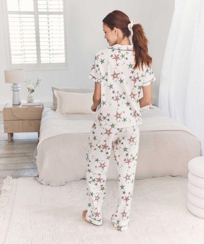 Chelsea Peers Organic Cotton Star Print Long Pyjamas