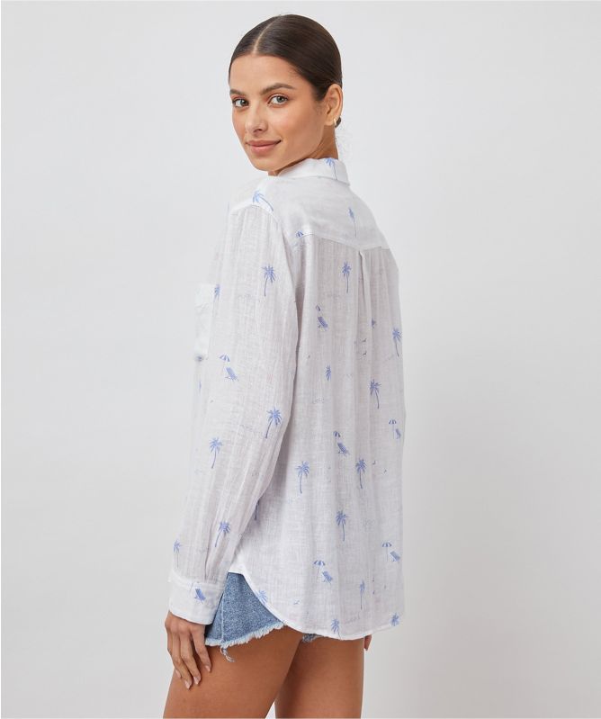Rails Charlie Palmtree Linen Shirt