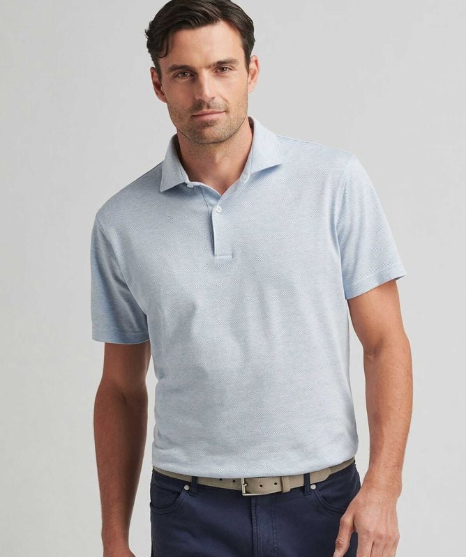 Peter Millar Harris Herringbone Knit Polo Shirt