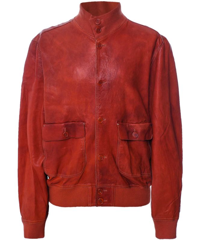 Jacob Cohen Short Leather Bomber Jacket
